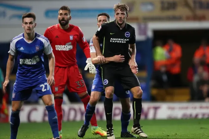 Framed Print : Brighton and Hove Albion vs Ipswich Town: A Championship Battle at Portman Road (September 2016)