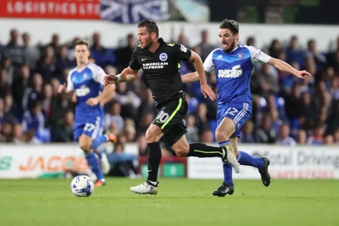 Framed Print : Brighton and Hove Albion vs Ipswich Town: Intense Championship Clash at Portman Road (September 27, 2016) Framed Print : Brighton and Hove Albion vs Ipswich Town: Intense Championship Clash at Portman Road (September 27, 2016)