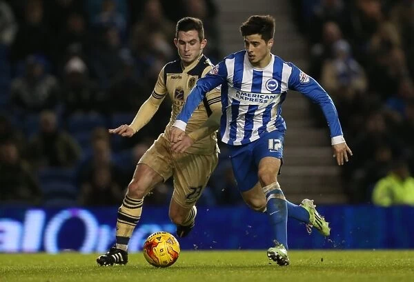 Brighton & Hove Albion vs Leeds United: Joao Carlos Teixeira's Intense Midfield Battle in Sky Bet Championship 2015