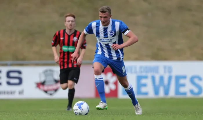 Framed Print : Brighton and Hove Albion vs Lewes: Pre-Season Friendly Clash at Dripping Pan (18th July 2015)