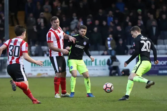 Framed Print : Brighton and Hove Albion vs. Lincoln City: FA Cup 4th Round Battle at Sincil Bank (28JAN17) Framed Print : Brighton and Hove Albion vs. Lincoln City: FA Cup 4th Round Battle at Sincil Bank (28JAN17)