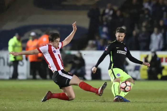 Framed Print : Brighton and Hove Albion vs. Lincoln City: FA Cup Fourth Round Clash at Sincil Bank (28JAN17) Framed Print : Brighton and Hove Albion vs. Lincoln City: FA Cup Fourth Round Clash at Sincil Bank (28JAN17)