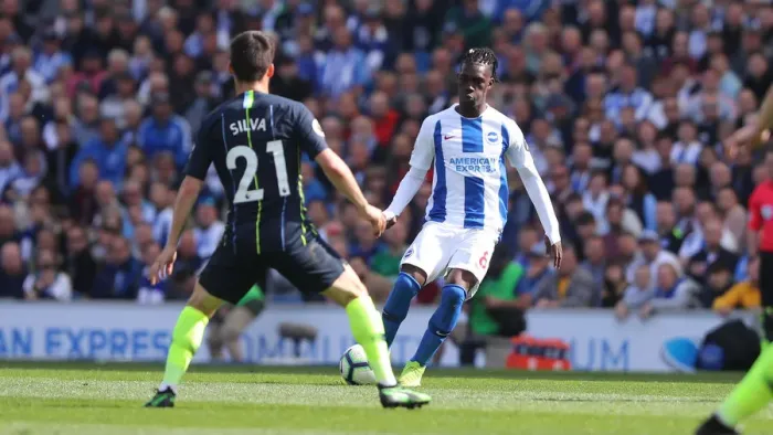 Framed Print : Brighton and Hove Albion vs Manchester City: Premier League Showdown at American Express Community Stadium (May 12, 2019)
