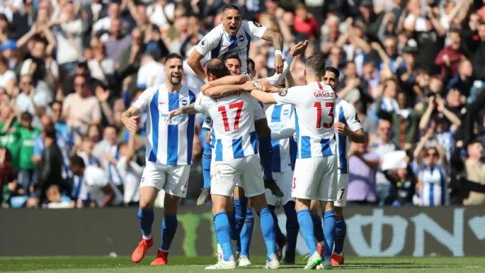 Framed Print : Brighton and Hove Albion vs Manchester City: Premier League Showdown at American Express Community Stadium (12 May 2019)