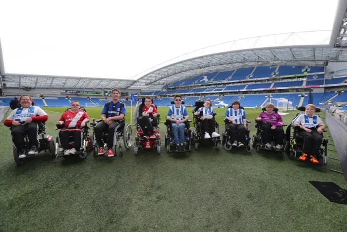 Framed Print : Brighton and Hove Albion vs Middlesbrough: Powerchair Football Clash at American Express Community Stadium (18OCT14) Framed Print : Brighton and Hove Albion vs Middlesbrough: Powerchair Football Clash at American Express Community Stadium (18OCT14)