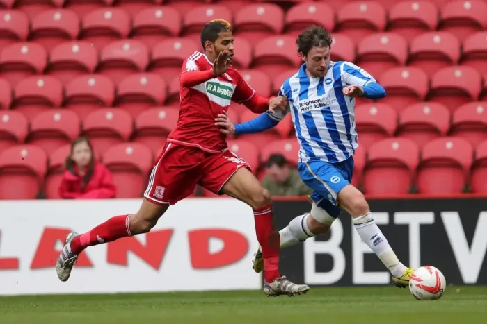 Framed Print : Brighton & Hove Albion vs. Middlesbrough: 2012-13 Away Game