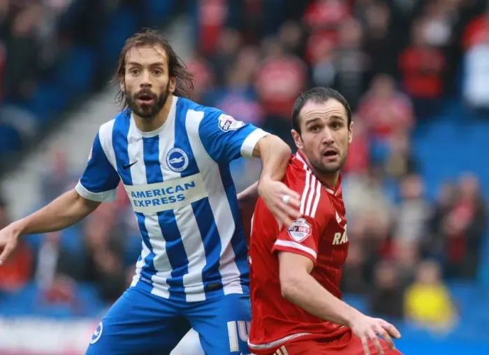 Framed Print : Brighton & Hove Albion vs. Middlesbrough: Inigo Calderon Stands Firm Against Kike's Advance (19DEC15) Framed Print : Brighton & Hove Albion vs. Middlesbrough: Inigo Calderon Stands Firm Against Kike's Advance (19DEC15)