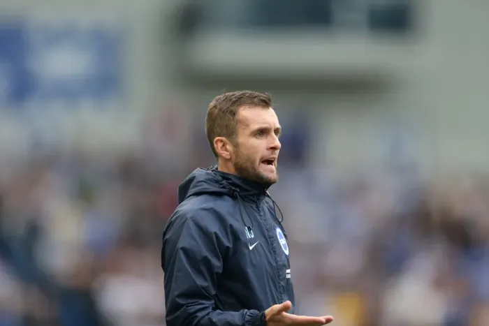 Framed Print : Brighton & Hove Albion vs Middlesbrough: Nathan Jones in Action