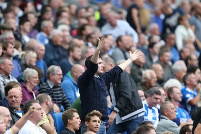 Framed Print : Brighton and Hove Albion vs Middlesbrough: A Sea of Passionate Fans (18OCT14)