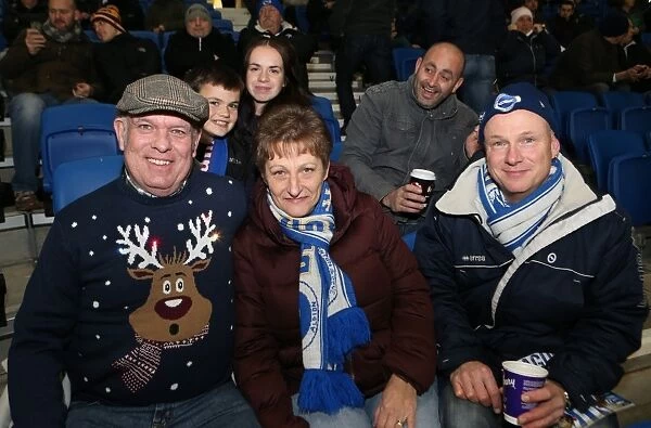 Brighton and Hove Albion vs Millwall: Fans Bring the Holiday Spirit with Christmas Jumpers (12DEC14)