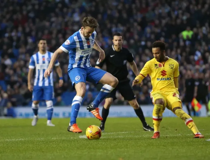 Framed Print : Brighton and Hove Albion vs Milton Keynes Dons: Sky Bet Championship Showdown at American Express Community Stadium (07 / 11 / 2015) Framed Print : Brighton and Hove Albion vs Milton Keynes Dons: Sky Bet Championship Showdown at American Express Community Stadium (07 / 11 / 2015)