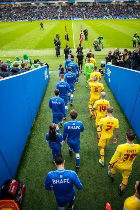 Framed Print : Brighton and Hove Albion vs Milton Keynes Dons: Tunnel Emergence - Sky Bet Championship Clash (07 / 11 / 2015) Framed Print : Brighton and Hove Albion vs Milton Keynes Dons: Tunnel Emergence - Sky Bet Championship Clash (07 / 11 / 2015)