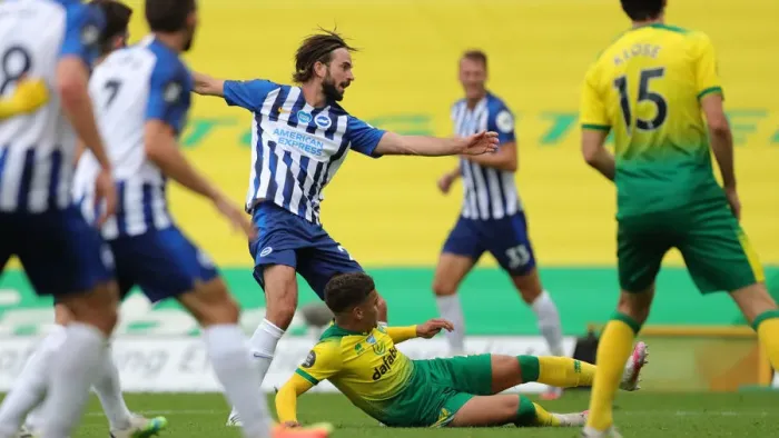 Framed Print : Brighton and Hove Albion vs. Norwich City: Premier League Battle at Carrow Road (04JUL20) Framed Print : Brighton and Hove Albion vs. Norwich City: Premier League Battle at Carrow Road (04JUL20)