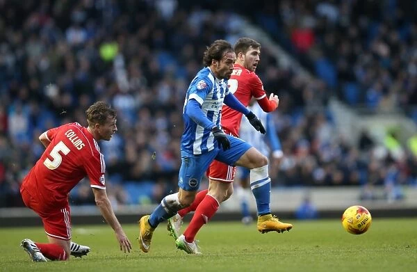 Brighton & Hove Albion vs Nottingham Forest: Inigo Calderon in Action (February 2015)