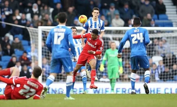 Brighton & Hove Albion vs Nottingham Forest: Lewis Dunk in Action during Sky Bet Championship Clash (7th February 2015)