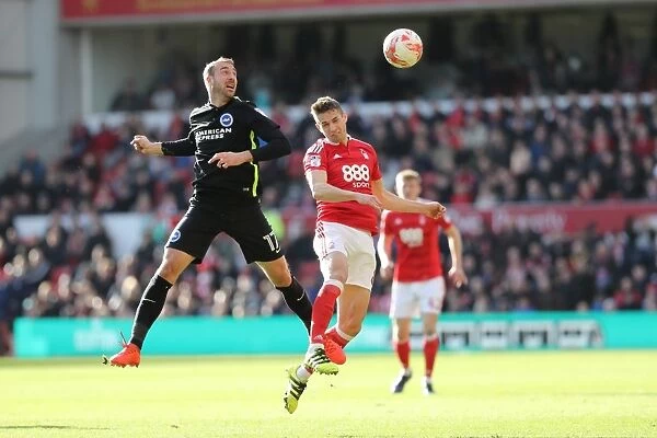Brighton and Hove Albion vs. Nottingham Forest: EFL Sky Bet Championship Clash at City Ground (04MAR17) - Intense Action from the Football Field