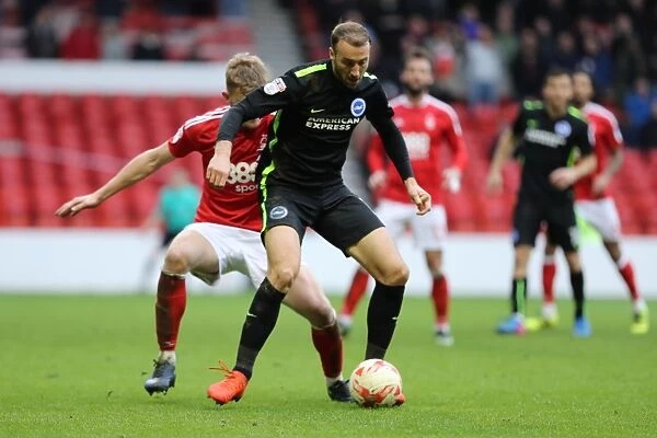 Brighton and Hove Albion vs. Nottingham Forest: EFL Sky Bet Championship Clash at City Ground (04MAR17) - Intense Action on the Field