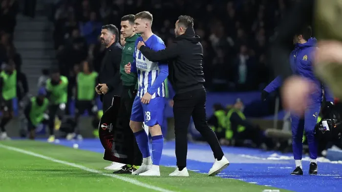 Framed Print : Brighton & Hove Albion vs. Olympique de Marseille: Europa League Group B Battle - December 14, 2023 Framed Print : Brighton & Hove Albion vs. Olympique de Marseille: Europa League Group B Battle - December 14, 2023