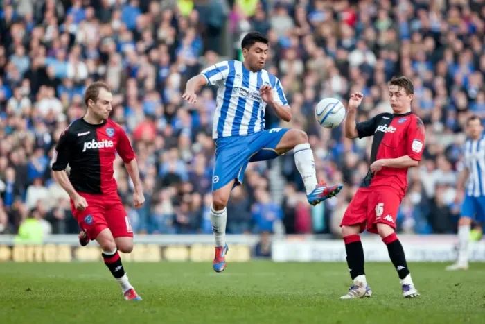 Framed Print : Brighton & Hove Albion vs Portsmouth: Gonzalo Jara Reyes in Action at the Championship Clash at Amex Stadium (March 10, 2012) Framed Print : Brighton & Hove Albion vs Portsmouth: Gonzalo Jara Reyes in Action at the Championship Clash at Amex Stadium (March 10, 2012)