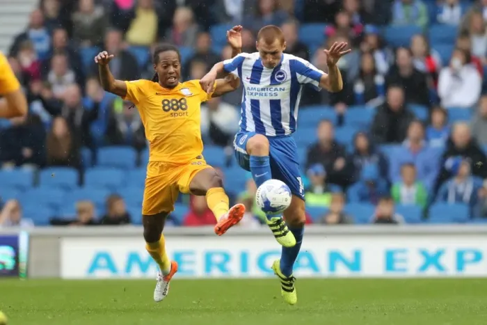 Framed Print : Brighton and Hove Albion vs. Preston North End: A Fierce EFL Sky Bet Championship Clash (15OCT16)