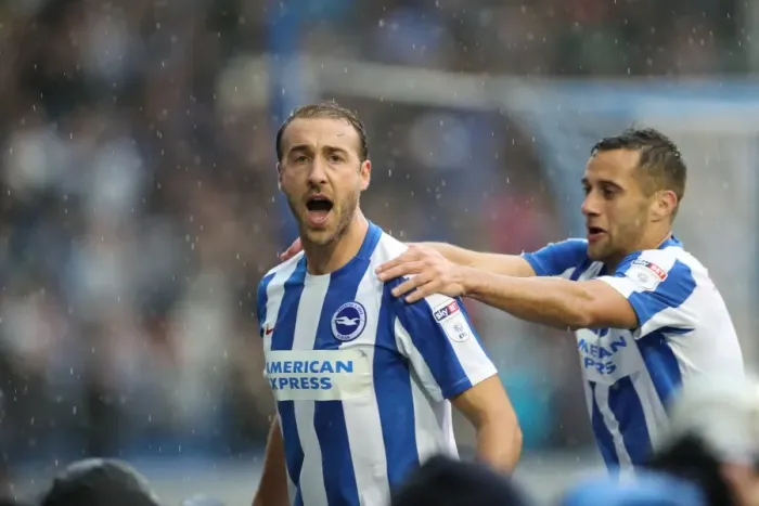 Framed Print : Brighton and Hove Albion vs. Preston North End: A Fight in the EFL Sky Bet Championship (15OCT16)