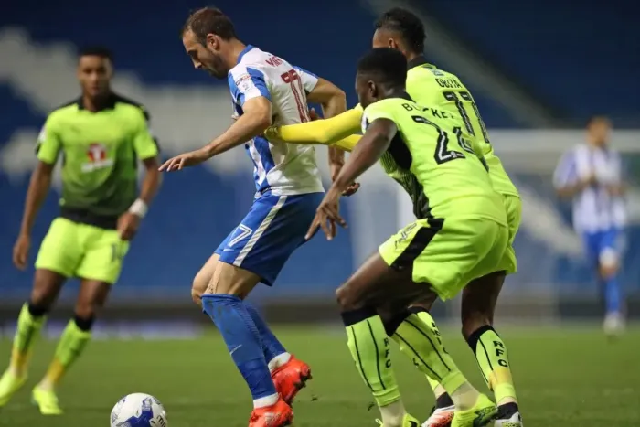 Framed Print : Brighton and Hove Albion vs. Reading: EFL Cup Showdown at American Express Community Stadium (2016) Framed Print : Brighton and Hove Albion vs. Reading: EFL Cup Showdown at American Express Community Stadium (2016)