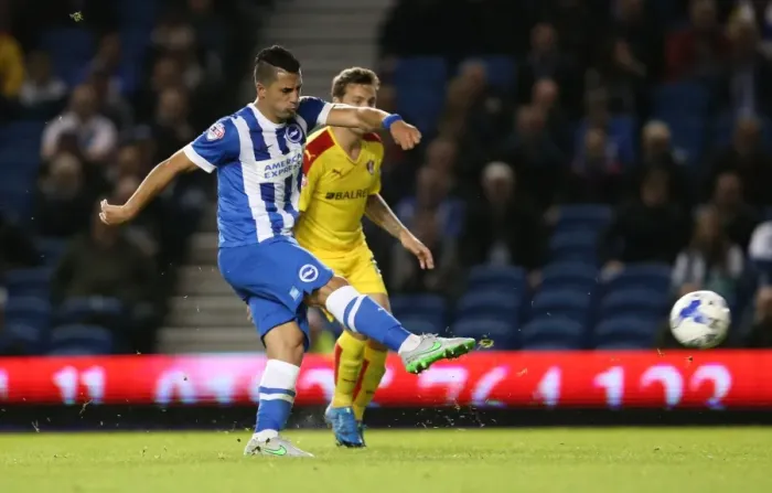 Framed Print : Brighton and Hove Albion vs Rotherham United: Sky Bet Championship Showdown at American Express Community Stadium (September 15, 2015) Framed Print : Brighton and Hove Albion vs Rotherham United: Sky Bet Championship Showdown at American Express Community Stadium (September 15, 2015)