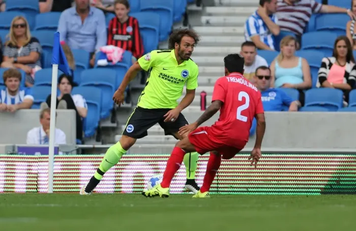 Framed Print : Brighton & Hove Albion vs Sevilla FC: Inigo Calderon in Pre-Season Action at American Express Community Stadium (2015) Framed Print : Brighton & Hove Albion vs Sevilla FC: Inigo Calderon in Pre-Season Action at American Express Community Stadium (2015)