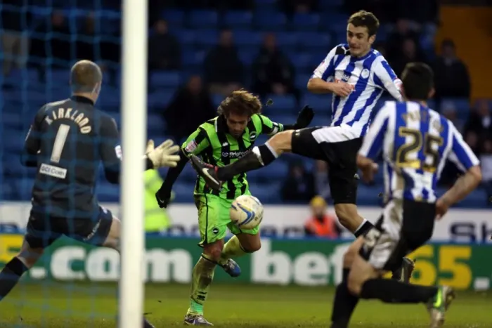Framed Print : Brighton & Hove Albion vs Sheffield Wednesday: 2012-13 Away Game Framed Print : Brighton & Hove Albion vs Sheffield Wednesday: 2012-13 Away Game