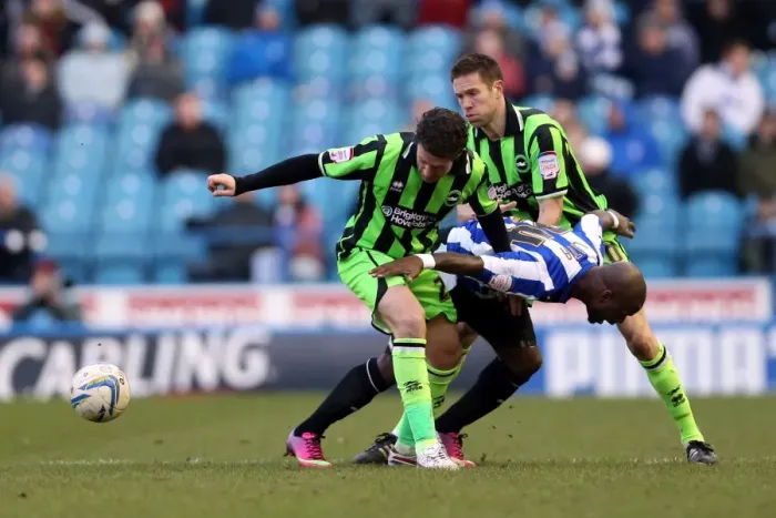 Framed Print : Brighton & Hove Albion vs Sheffield Wednesday: 2012-13 Away Game Framed Print : Brighton & Hove Albion vs Sheffield Wednesday: 2012-13 Away Game