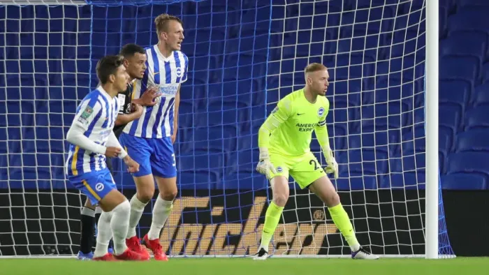 Framed Print : Brighton & Hove Albion vs Swansea City: Carabao Cup Clash at American Express Community Stadium (22SEP21)