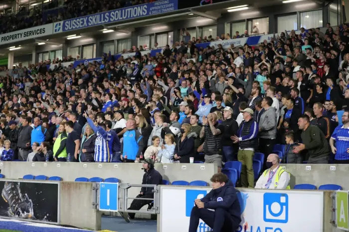 Framed Print : Brighton and Hove Albion vs Swansea City: Carabao Cup Clash at American Express Community Stadium (September 22, 2021)