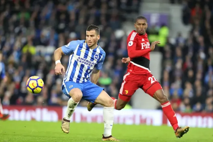Framed Print : Brighton & Hove Albion vs. Watford: Hemed vs. Kabasele in Intense Premier League Clash (23DEC17) Framed Print : Brighton & Hove Albion vs. Watford: Hemed vs. Kabasele in Intense Premier League Clash (23DEC17)