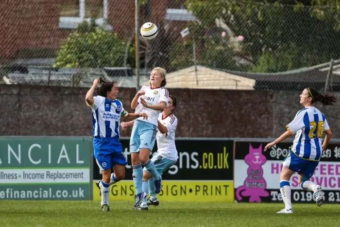 Framed Print : Brighton & Hove Albion vs. West Ham United: 2013-14 Women's Football Match Framed Print : Brighton & Hove Albion vs. West Ham United: 2013-14 Women's Football Match