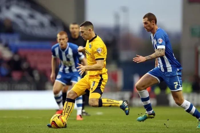 Framed Print : Brighton & Hove Albion vs. Wigan Athletic - 2013-14 Away Game Framed Print : Brighton & Hove Albion vs. Wigan Athletic - 2013-14 Away Game