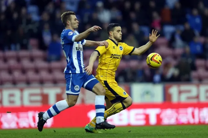 Framed Print : Brighton & Hove Albion vs. Wigan Athletic: Away Game - November 2013 (Season 2013-14)