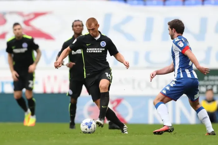 Framed Print : Brighton & Hove Albion vs. Wigan Athletic: A Battle from Season 2016-17 (October 22, 2016)