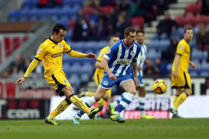 Framed Print : Brighton & Hove Albion vs. Wigan Athletic: November 23, 2013 - Away Game, 2013-14 Season Framed Print : Brighton & Hove Albion vs. Wigan Athletic: November 23, 2013 - Away Game, 2013-14 Season