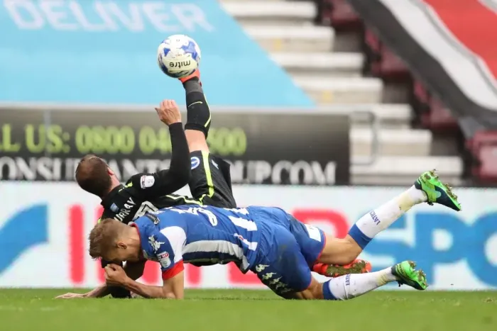 Framed Print : Brighton and Hove Albion vs. Wigan Athletic: Sky Bet Championship Showdown at DW Stadium (22 / 10 / 2016)