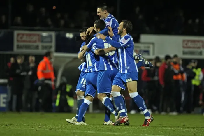 Framed Print : Brighton & Hove Albion at Woking: 2010-11 FA Cup Away Game Framed Print : Brighton & Hove Albion at Woking: 2010-11 FA Cup Away Game
