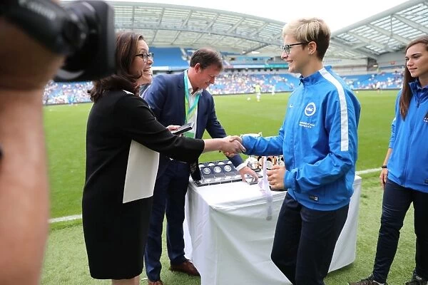 Brighton and Hove Albion Women Celebrate Trophy Victory Ahead of EFL Sky Bet Championship Clash with SS Lazio (31JUL16)