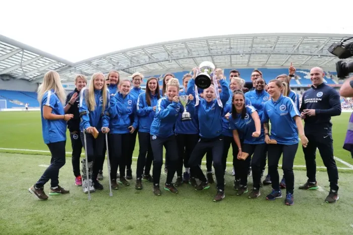 Framed Print : Brighton and Hove Albion Women Trophy Lift 31JUL16 Framed Print : Brighton and Hove Albion Women Trophy Lift 31JUL16