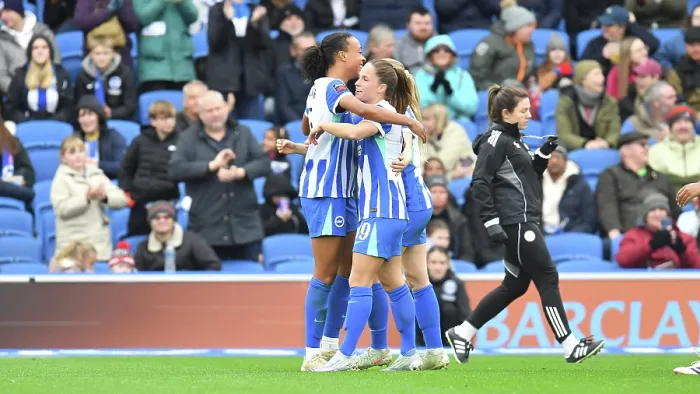 Framed Print : Brighton and Hove Albion Women v Leicester City Women Women's Super League 16NOV25 Framed Print : Brighton and Hove Albion Women v Leicester City Women Women's Super League 16NOV25