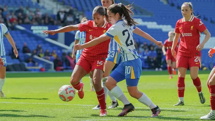 Framed Print : Brighton and Hove Albion Women v Liverpool Women Women's Super League 19APR25