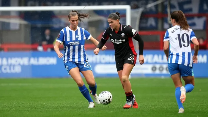 Framed Print : Brighton and Hove Albion Women v Southampton Women Subway League Cup 19OCT25