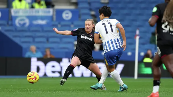 Framed Print : Brighton and Hove Albion Women v West Ham United Women Women's Super League 16NOV24