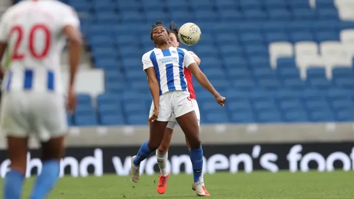 Framed Print : Brighton and Hove Albion Women vs. Arsenal Women: WSL Clash at American Express Community Stadium (29APR19) - Intense Match Action Framed Print : Brighton and Hove Albion Women vs. Arsenal Women: WSL Clash at American Express Community Stadium (29APR19) - Intense Match Action