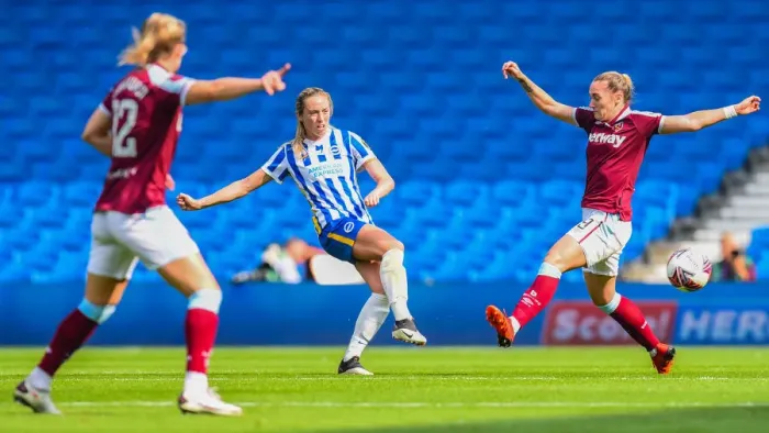Framed Print : Brighton and Hove Albion Women vs. West Ham United Women: 2021 / 22 WSL Clash at American Express Community Stadium (5th September) Framed Print : Brighton and Hove Albion Women vs. West Ham United Women: 2021 / 22 WSL Clash at American Express Community Stadium (5th September)