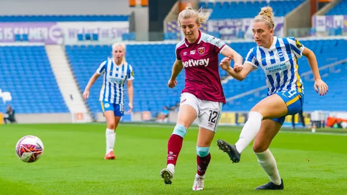 Framed Print : Brighton & Hove Albion Women vs. West Ham United Women: 2021 / 22 WSL Showdown at American Express Community Stadium