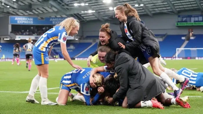 Framed Print : Brighton & Hove Albion Women vs. Leicester City Women: Premier League Clash at American Express Community Stadium (November 14, 2021) Framed Print : Brighton & Hove Albion Women vs. Leicester City Women: Premier League Clash at American Express Community Stadium (November 14, 2021)